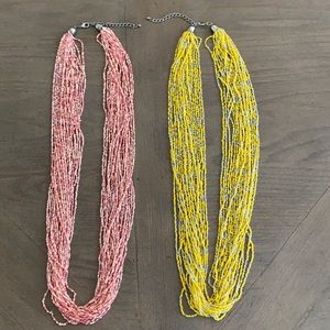 2 long beaded necklaces